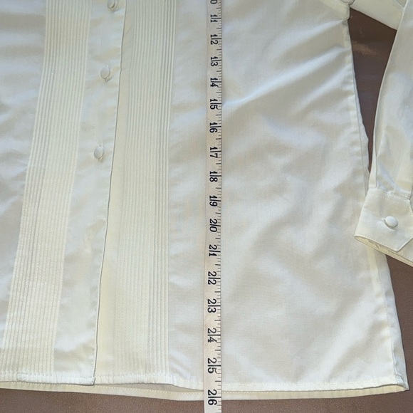 Vintage Talbots Classic Cream Ivory Pin-Tuck Button-Up Blouse Tuxedo Stripe Sz 6 - Picture 6 of 9